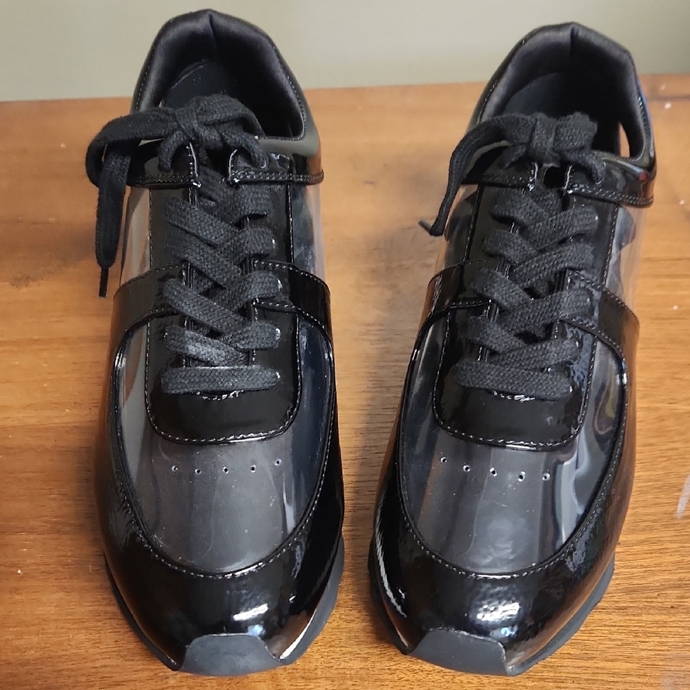 Jessica Rich Womens Transparent Black Sneakers NIB Size 38